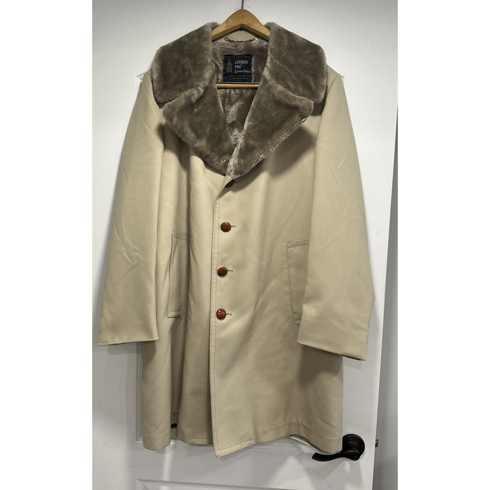 VTG London Fog Limited Ed. Overcoat Plush Fur Lined Heavy Warm 40R Old Money